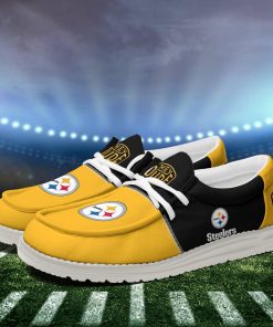 pittsburgh steelers football hey dude canvas loafer shoes custom your name gifts for fans rpeiy