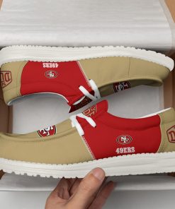 san francisco 49ers football hey dude canvas loafer shoes custom your name gifts for fans k6dsj