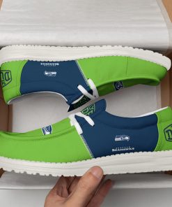 seattle seahawks football hey dude canvas loafer shoes custom your name gifts for fans 5wrl5